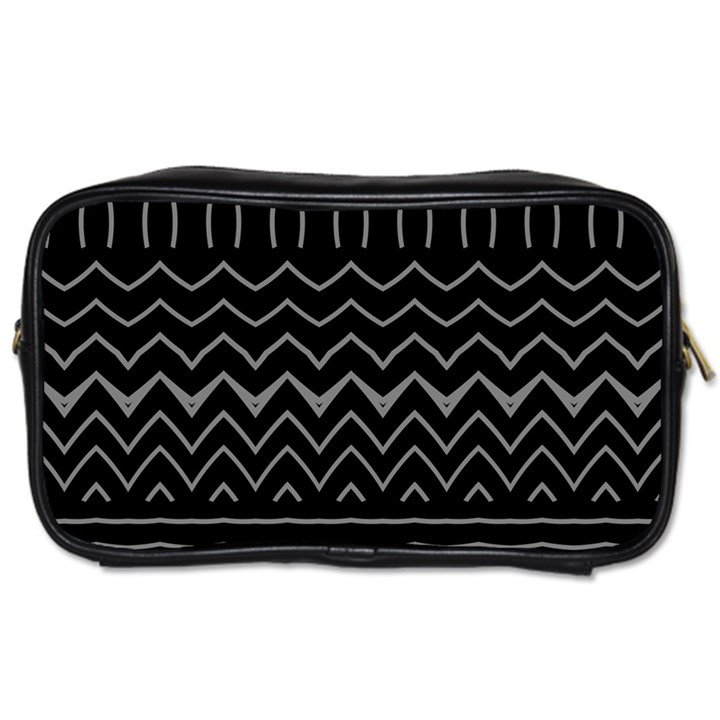 Black and White Minimalist Stripes  Toiletries Bag (One Side)