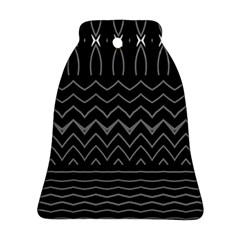Black And White Minimalist Stripes  Ornament (bell) by SpinnyChairDesigns