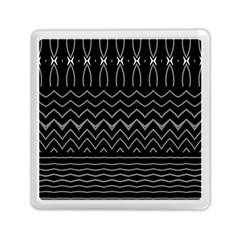 Black And White Minimalist Stripes  Memory Card Reader (square) by SpinnyChairDesigns