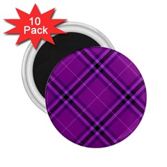 Purple And Black Plaid 2 25  Magnets (10 Pack)  by SpinnyChairDesigns