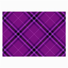 Purple And Black Plaid Large Glasses Cloth by SpinnyChairDesigns