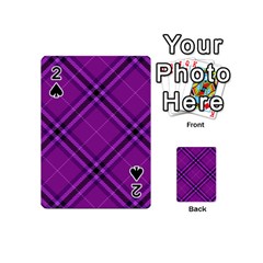 Purple And Black Plaid Playing Cards 54 Designs (mini) by SpinnyChairDesigns