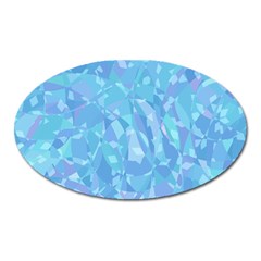 Light Blue Abstract Mosaic Art Color Oval Magnet by SpinnyChairDesigns