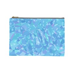 Light Blue Abstract Mosaic Art Color Cosmetic Bag (large) by SpinnyChairDesigns