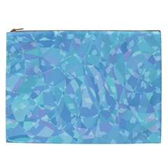 Light Blue Abstract Mosaic Art Color Cosmetic Bag (xxl) by SpinnyChairDesigns