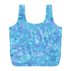 Light Blue Abstract Mosaic Art Color Full Print Recycle Bag (l) by SpinnyChairDesigns