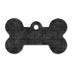 Matte Charcoal Black Color  Dog Tag Bone (two Sides) by SpinnyChairDesigns