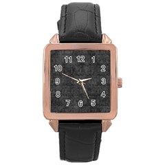 Matte Charcoal Black Color  Rose Gold Leather Watch  by SpinnyChairDesigns