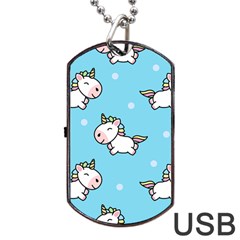 Unicorns  Dog Tag Usb Flash (one Side) by Sobalvarro