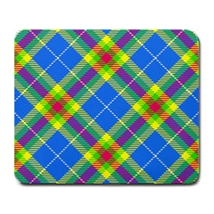 Clown Costume Plaid Striped Large Mousepads by SpinnyChairDesigns