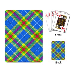 Clown Costume Plaid Striped Playing Cards Single Design (rectangle) by SpinnyChairDesigns