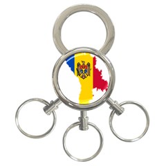 Flag Map Of Moldova 3-ring Key Chain by abbeyz71