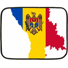 Flag Map Of Moldova Fleece Blanket (mini) by abbeyz71