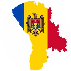 Flag Map Of Moldova Wooden Puzzle Round