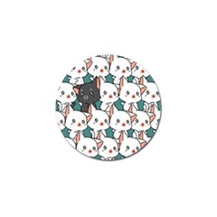 Seamless-cute-cat-pattern-vector Golf Ball Marker (4 Pack) by Sobalvarro