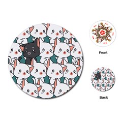 Seamless-cute-cat-pattern-vector Playing Cards Single Design (round) by Sobalvarro