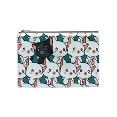 Seamless-cute-cat-pattern-vector Cosmetic Bag (medium) by Sobalvarro