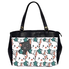 Seamless-cute-cat-pattern-vector Oversize Office Handbag (2 Sides) by Sobalvarro