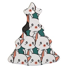 Seamless-cute-cat-pattern-vector Ornament (christmas Tree)  by Sobalvarro