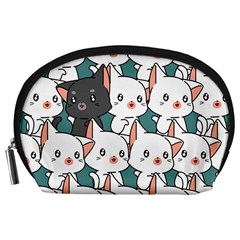 Seamless-cute-cat-pattern-vector Accessory Pouch (large) by Sobalvarro