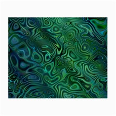 Emerald Green Blue Marbled Color Small Glasses Cloth (2 Sides) by SpinnyChairDesigns