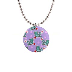 Playing cats 1  Button Necklace