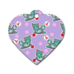 Playing cats Dog Tag Heart (One Side)