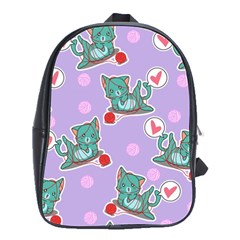 Playing Cats School Bag (large) by Sobalvarro