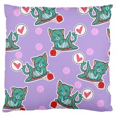 Playing cats Large Cushion Case (One Side)