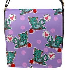 Playing Cats Flap Closure Messenger Bag (s) by Sobalvarro