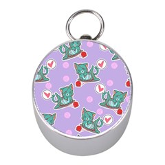 Playing cats Mini Silver Compasses