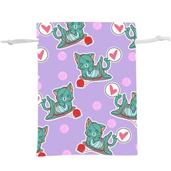 Playing Cats  Lightweight Drawstring Pouch (xl) by Sobalvarro