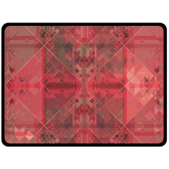 Indian Red Color Geometric Diamonds Fleece Blanket (large)  by SpinnyChairDesigns