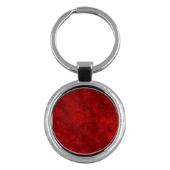 Scarlet Red Velvet Color Faux Texture Key Chain (round) by SpinnyChairDesigns