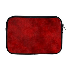 Scarlet Red Velvet Color Faux Texture Apple Macbook Pro 17  Zipper Case by SpinnyChairDesigns