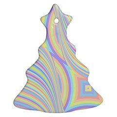 Pastel Color Stripes  Christmas Tree Ornament (two Sides) by SpinnyChairDesigns