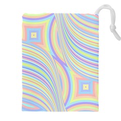 Pastel Color Stripes  Drawstring Pouch (4xl) by SpinnyChairDesigns