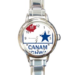 Canam Highway Shield  Round Italian Charm Watch by abbeyz71