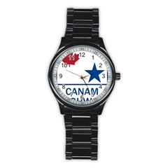 Canam Highway Shield  Stainless Steel Round Watch by abbeyz71