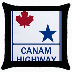 Canam Highway Shield  Throw Pillow Case (black)