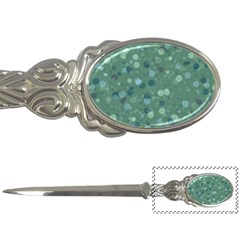 Green Color Polka Dots Pattern Letter Opener by SpinnyChairDesigns