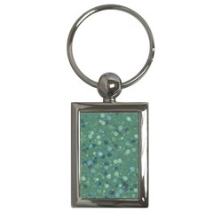 Green Color Polka Dots Pattern Key Chain (rectangle)