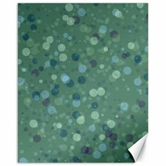 Green Color Polka Dots Pattern Canvas 16  X 20  by SpinnyChairDesigns