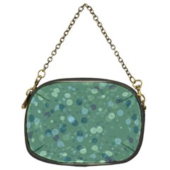 Green Color Polka Dots Pattern Chain Purse (two Sides) by SpinnyChairDesigns