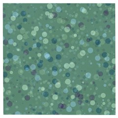 Green Color Polka Dots Pattern Wooden Puzzle Square by SpinnyChairDesigns
