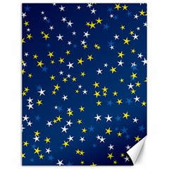 White Yellow Stars On Blue Color Canvas 12  X 16  by SpinnyChairDesigns