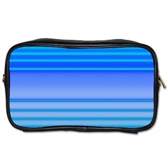 Blue Purple Color Stripes Ombre Toiletries Bag (one Side) by SpinnyChairDesigns