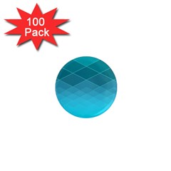 Aqua Blue and Teal Color Diamonds 1  Mini Magnets (100 pack) 