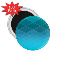 Aqua Blue And Teal Color Diamonds 2 25  Magnets (100 Pack)  by SpinnyChairDesigns