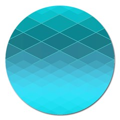 Aqua Blue and Teal Color Diamonds Magnet 5  (Round)